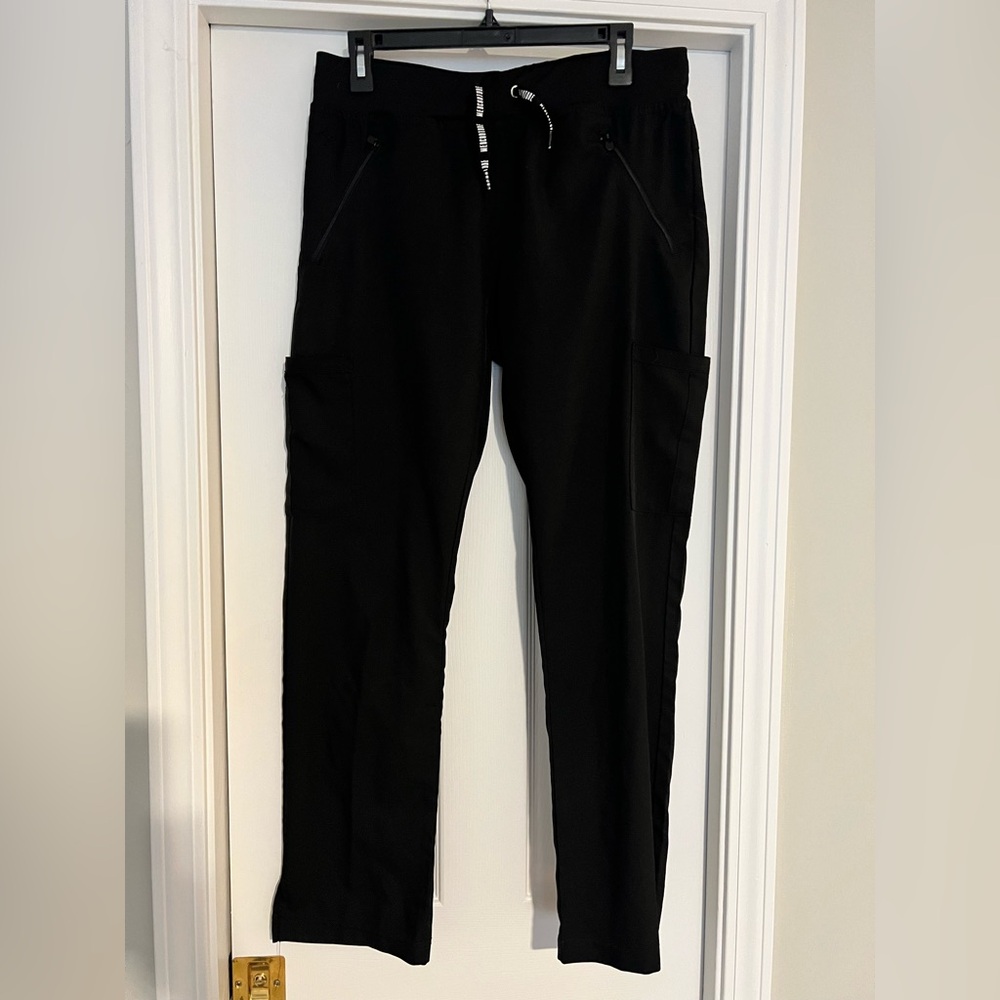 Med Couture Black Knit Cargo Jogger Pants